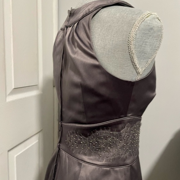 RW&Co Special Occasions grey satin dress size 2 NWOT - Picture 3 of 4
